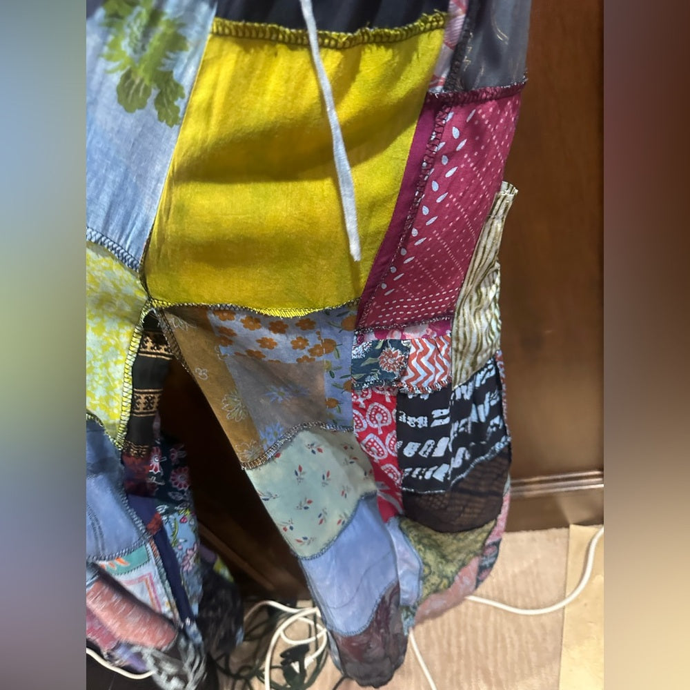 NWT SIZE OS Colorful Patchwork Wide Leg Pants