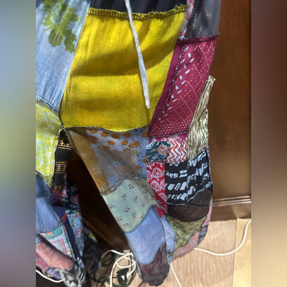 NWT SIZE OS Colorful Patchwork Wide Leg Pants