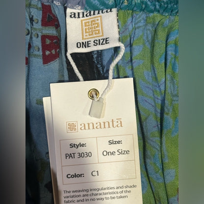 NWT SIZE OS Colorful Patchwork Wide Leg Pants