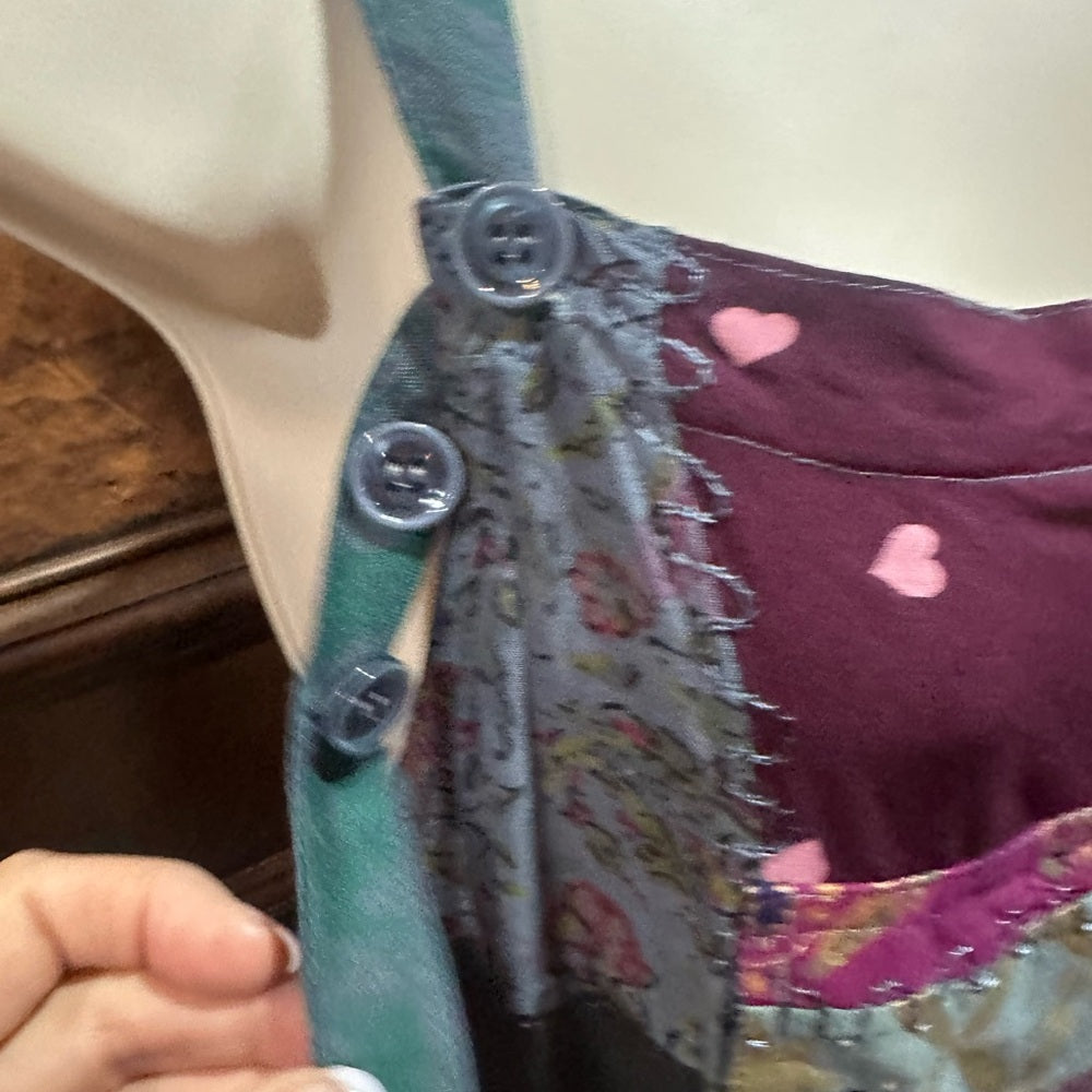 NWT SIZE S/M Advance Apparels Colorful Patchwork Wide Leg Jumpsuit