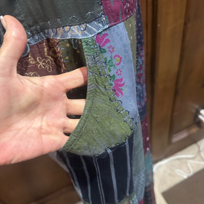 NWT SIZE S/M Advance Apparels Colorful Patchwork Wide Leg Jumpsuit