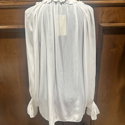 NWT SIZE L Ramy Brook Elegant White Blouse with Floral Details