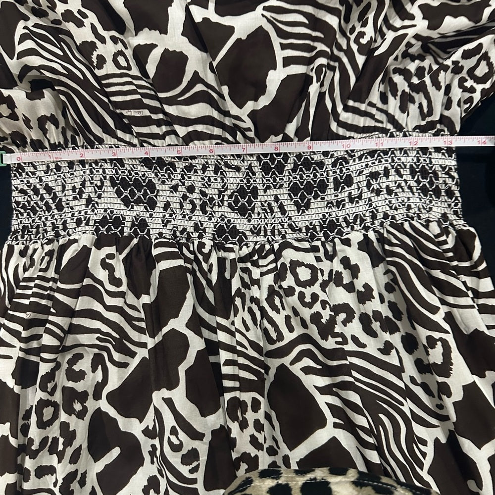 SIZE 4 Adam Lippes Black and White High-Low A-Line Dress
