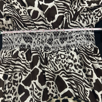 SIZE 4 Adam Lippes Black and White High-Low A-Line Dress