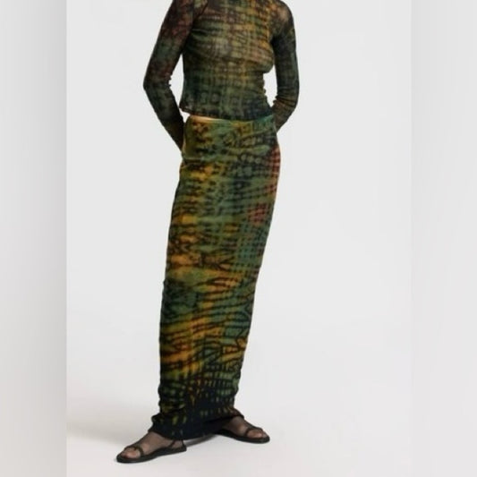 NWT SIZE S Cotton Citizen Tie-Dye Midi Skirt